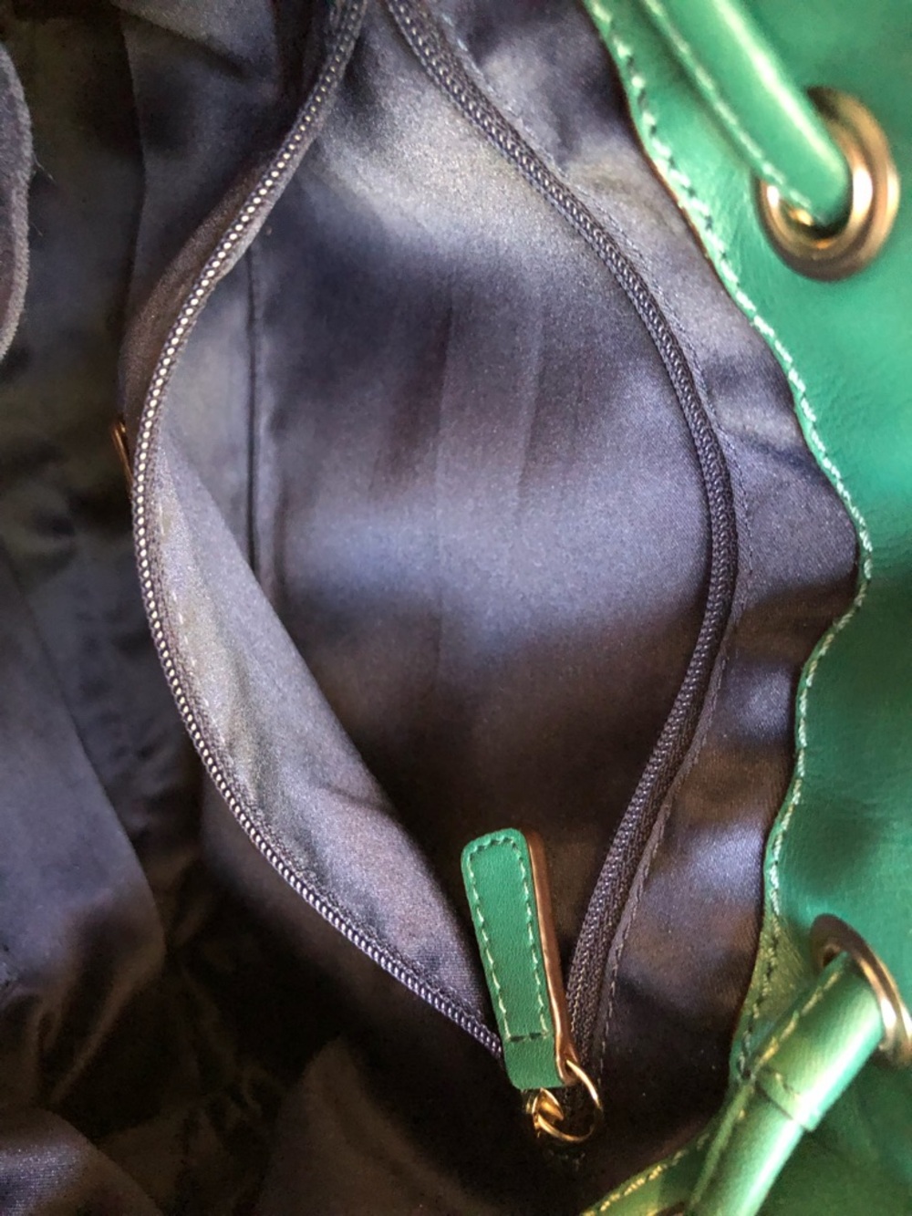 COACH Jade Green Leather Drawstring Shoulder Bag - Picture 9 of 14